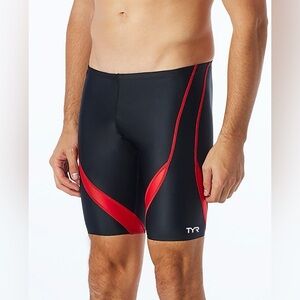 TYR TYReco Alliance Splice Adult Jammer Swimsuit Red Black Small 30 NWT